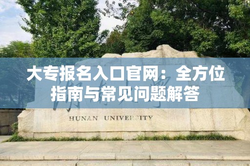 大专报名入口官网：全方位指南与常见问题解答