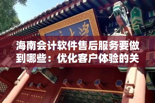 海南会计软件售后服务要做到哪些：优化客户体验的关键因素