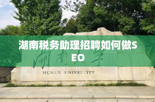 湖南税务助理招聘如何做SEO