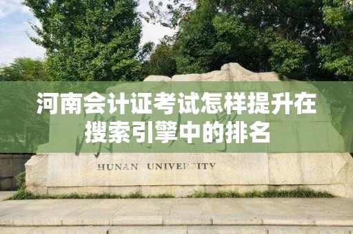 河南会计证考试怎样提升在搜索引擎中的排名
