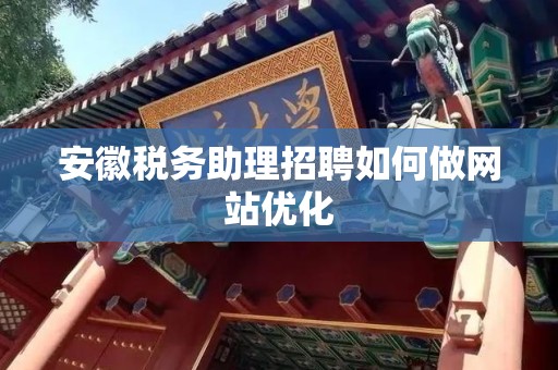 安徽税务助理招聘如何做网站优化