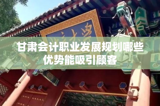 甘肃会计职业发展规划哪些优势能吸引顾客