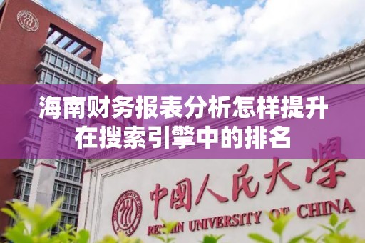 海南财务报表分析怎样提升在搜索引擎中的排名