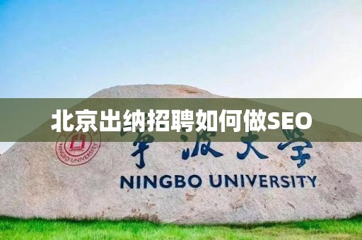 北京出纳招聘如何做SEO