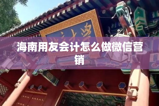 海南用友会计怎么做微信营销