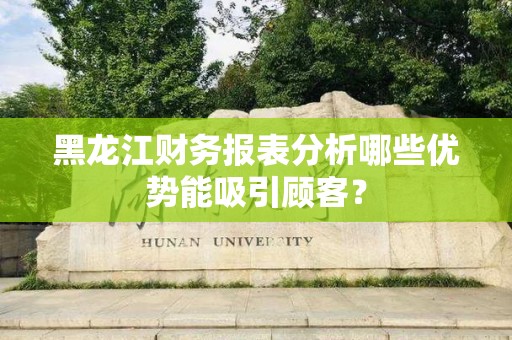 黑龙江财务报表分析哪些优势能吸引顾客？